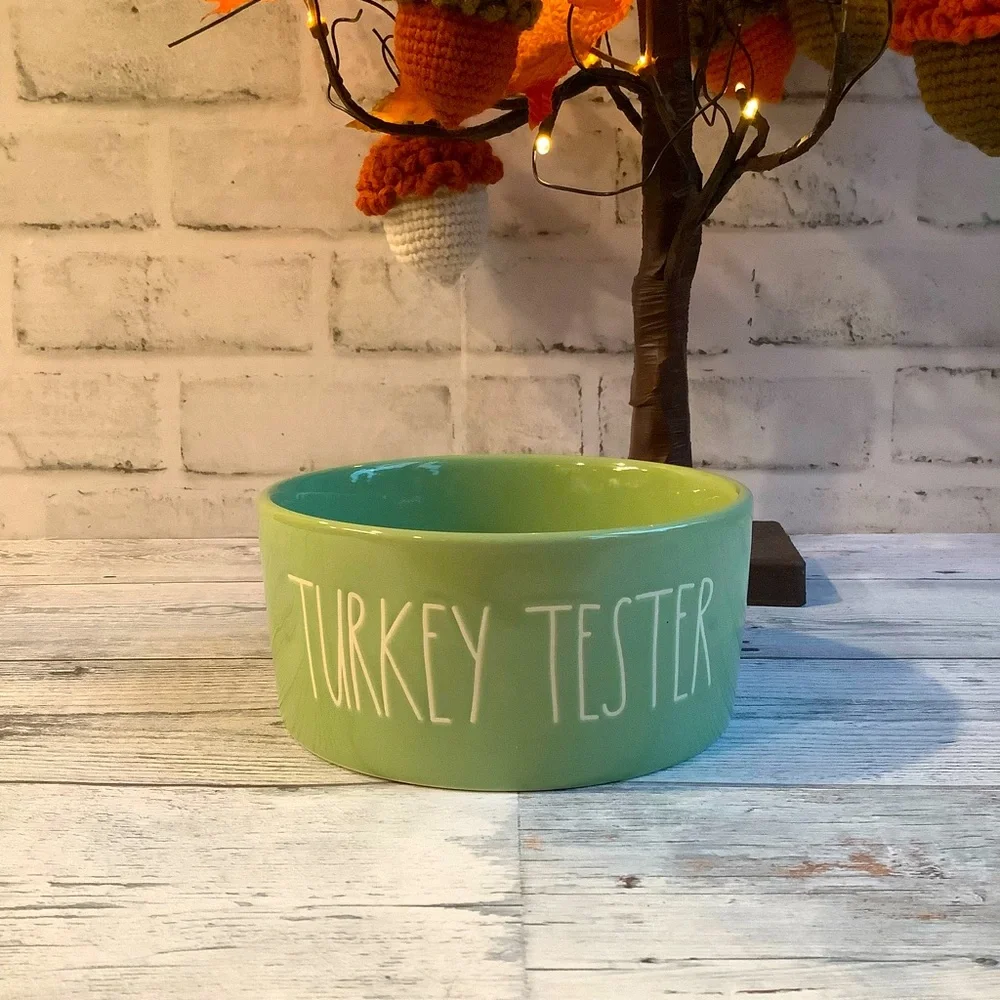 Rae Dunn Ceramic Turkey Tester Pet Bowl